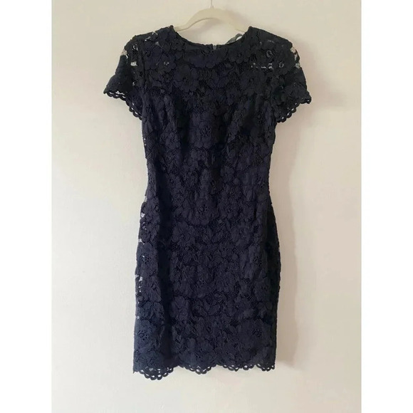 Ralph Lauren Dress Women’s 6 Blue Lace Floral - Picture 1 of 7